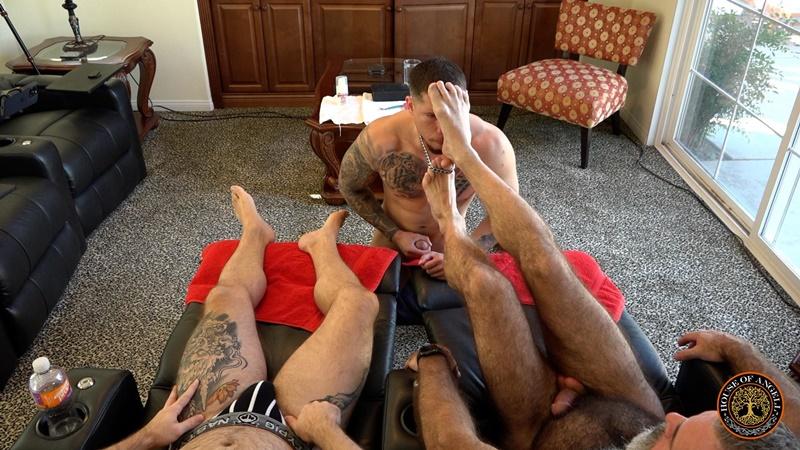 Alpha Muscle Pup Antonio Tiger worships the feet big cocks of hairy bears Will Angell Liam Angell 8 gay porn pics - Alpha Muscle Pup Antonio Tiger worships the feet and big cocks of hairy bears Will Angell and Liam Angell